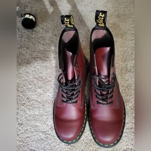 Dr. Martens 1460 Smooth Leather Lace Up Cherry Red Boots